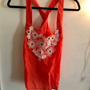 Anthro Crochet Detail Top